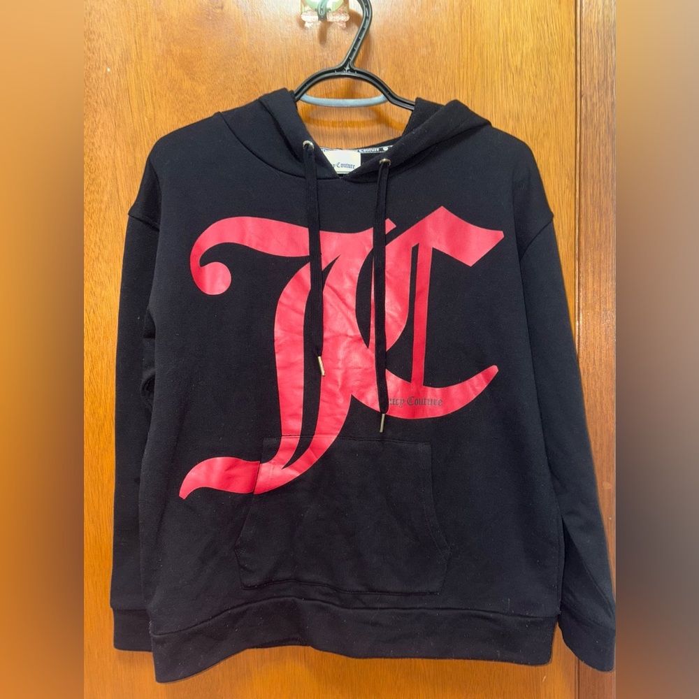 Juicy Couture Black and Red Logo Hoodie